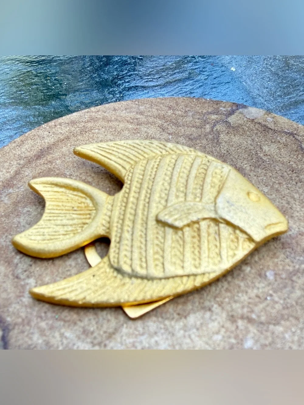 Fish Matte Goldtone Scarf Clip